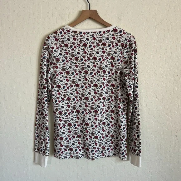Sundance Floral Waffle Thermal Pajama Set Long Henley Shirt Jogger Pants Medium - Picture 6 of 11